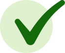 Green checkmark in a dark circle.